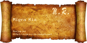 Migra Ria névjegykártya